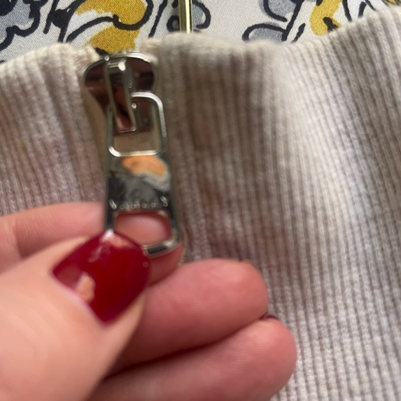 Varley Cortland Zip Jacket High Neck Ivory Marl Cream Size Med Athleisure travel - Picture 6 of 10